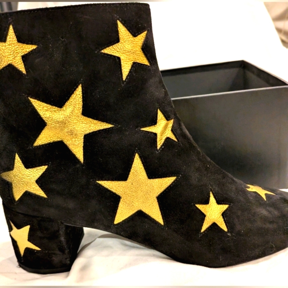 Saint Laurent Star Suede Ankle Booties - Picture 8 of 13
